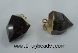 NGP1416 20*25mm - 25*30mm faceted nuggets smoky quartz pendants