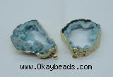 NGP1424 30*45mm - 45*55mm freeform plated druzy agate pendants