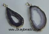 NGP1427 30*45mm - 45*55mm freeform plated druzy agate pendants