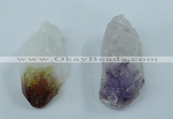 NGP1442 20*45mm - 25*55mm nuggets amethyst & citrine pendants