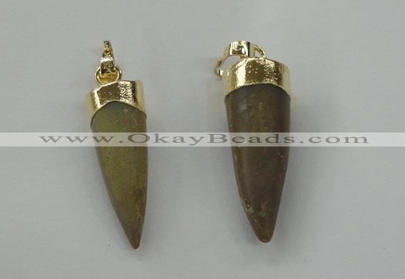 NGP1454 8*25mm - 10*35mm bullet agate gemstone pendants wholesale