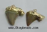 NGP1456 20*30mm - 25*35mm shark teeth pendants wholesale