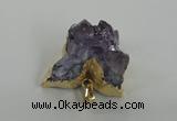 NGP1469 25*35mm - 30*40mm butterfly druzy amethyst gemstone pendants