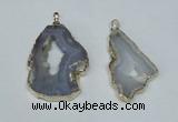 NGP1478 30*45mm - 40*55mm freeform blue lace agate pedants