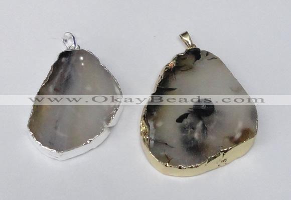 NGP1481 35*45mm - 45*55mm freeform montana agate pendants