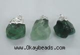 NGP1482 20*35mm - 25*45mm nuggets green fluorite pendants