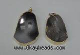 NGP1490 30*45mm - 40*50mm freeform plated druzy agate pendants