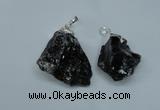 NGP1501 20*30mm - 25*50mm nuggets smoky quartz pendants