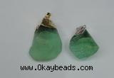 NGP1503 20*30mm - 25*50mm nuggets green fluorite pendants