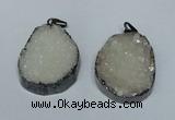 NGP1518 30*35mm - 30*40mm freeform plated druzy agate pendants