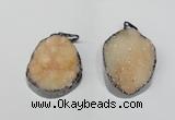 NGP1519 30*35mm - 30*40mm freeform plated druzy agate pendants