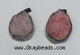 NGP1520 30*35mm - 30*40mm freeform plated druzy agate pendants