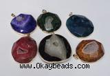 NGP1531 50*55mm - 55*60mm freeform druzy agate pendants