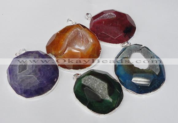 NGP1533 50*55mm - 55*60mm freeform druzy agate pendants