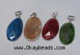 NGP1541 32*58mm - 35*62mm freeform agate gemstone pendants