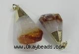 NGP1550 20*35mm - 25*45mm faceted nuggets citrine gemstone pendants