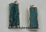 NGP1557 16*35mm - 18*40mm rectangle druzy agate pendants