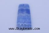 NGP156 2pcs 28*55mm trapezoid dyed blue lace agate gemstone pendants