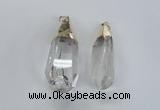 NGP1576 18*50mm - 22*60mm faceted nuggets white crystal pendants