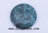 NGP163 2pcs 40mm flat round dyed chrysocolla gemstone pendants