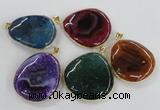 NGP1663 40*50mm - 45*55mm freeform agate gemstone pendants