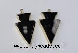 NGP1694 28*50mm - 30*55mm arrowhead agate gemstone pendants