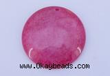 NGP170 2pcs 45mm flat round dyed white jade gemstone pendants