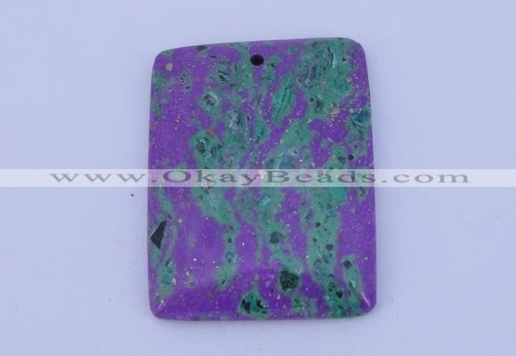 NGP171 2pcs 34*44mm rectangle lapis & malachite gemstone pendants