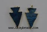 NGP1717 28*50mm - 30*55mm arrowhead agate gemstone pendants