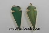 NGP1724 30*65mm arrowhead agate gemstone pendants wholesale