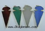 NGP1725 30*65mm arrowhead agate gemstone pendants wholesale