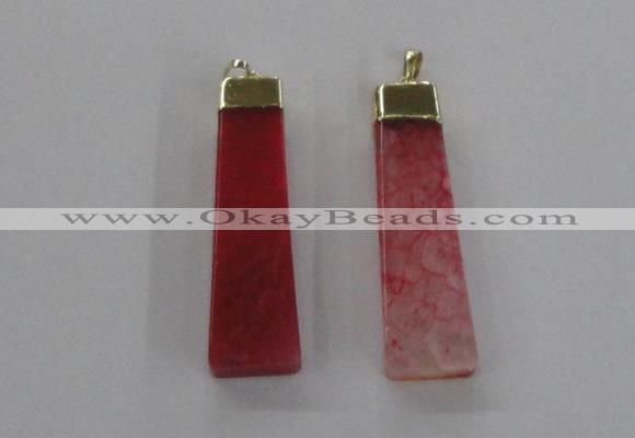 NGP1728 15*55mm trapezoid agate gemstone pendants wholesale