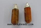 NGP1734 17*60mm faceted nuggets agate gemstone pendants wholesale