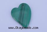 NGP174 2pcs 30*40mm heart synthetic malachite gemstone pendants