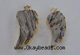 NGP1743 20*45mm - 25*55mm carved leaf druzy agate pendants