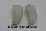 NGP1753 20*45mm oxhorn druzy agate gemstone pendants