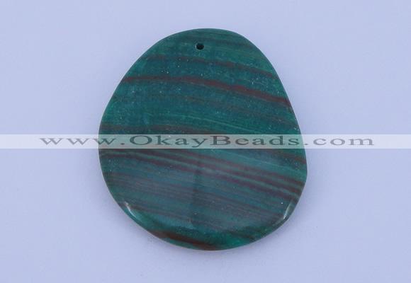 NGP177 2pcs 40*48mm freeform synthetic malachite gemstone pendants