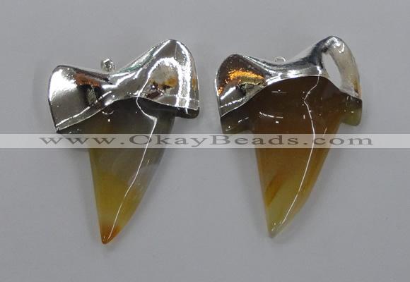 NGP1778 35*45mm - 38*55mm teeth-shaped agate gemstone pendants