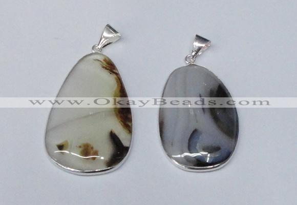 NGP1809 25*40mm - 35*55mm freeform montana agate pendants