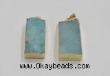 NGP1824 15*30mm - 20*35mm rectangle druzy agate pendants