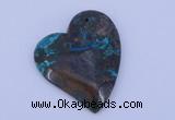 NGP183 40*45mm heart chrysocolla gemstone pendant jewelry