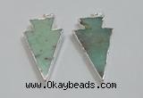 NGP1830 25*45mm arrowhead australia chrysoprase pendants