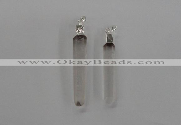 NGP1896 6*50mm - 8*60mm stick white crystal gemstone pendants