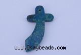 NGP190 28*52mm cross lapis & chrysocolla gemstone pendant jewelry