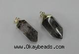 NGP1903 13*30mm - 15*38mm faceted nuggets green phantom quartz pendants