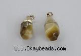 NGP1916 14*30mm - 15*35mm faceted nuggets golden tiger eye pendants