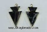 NGP1923 28*50mm - 30*55mm arrowhead agate gemstone pendants