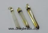 NGP1932 10*55mm - 12*65mm stick lemon quartz pendants wholesale