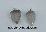 NGP1934 18*35mm - 20*40mm faceted nuggets white crystal pendants