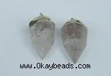 NGP1936 18*35mm - 20*40mm faceted nuggets white crystal pendants